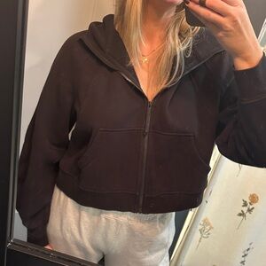 Lululemon scuba cropped Black Zip-Up Hoodie sweater